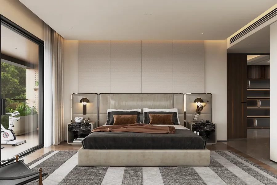 Dark Contemporary Loft — Bedroom