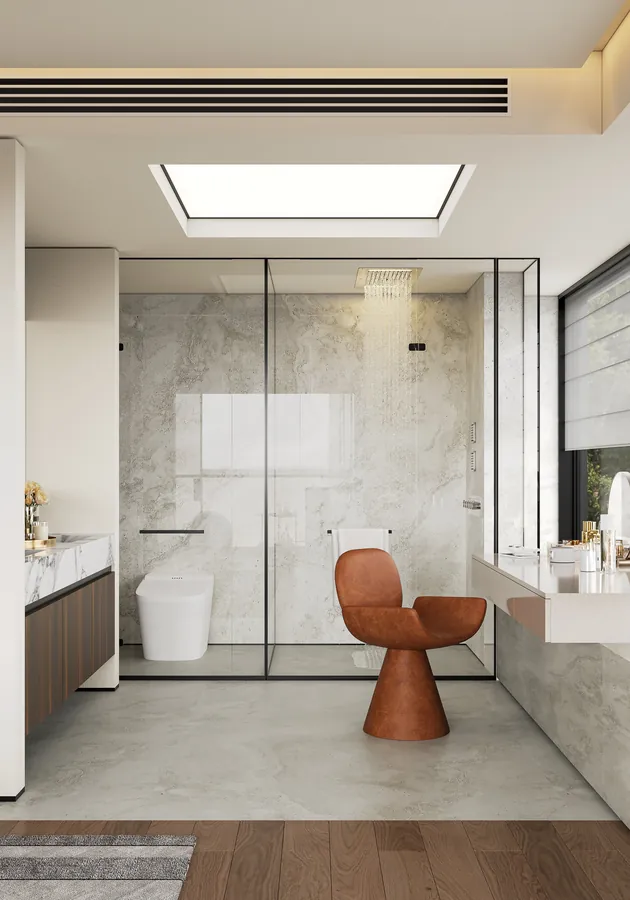 Dark Contemporary Loft — Bathroom