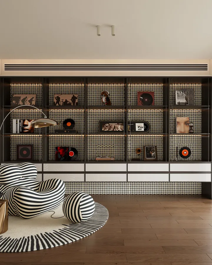 Dark Contemporary Loft — Entertainment Room