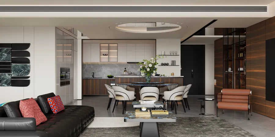 Dark Contemporary Loft — Dining Room