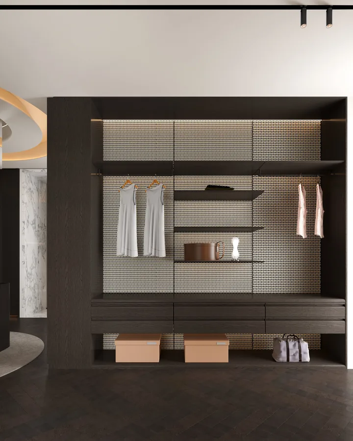 Warm Modern Villa — Walk In Closet