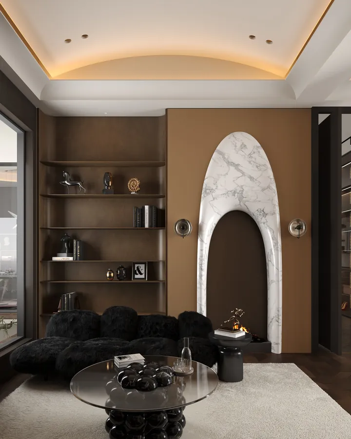 Warm Modern Villa — Living Room