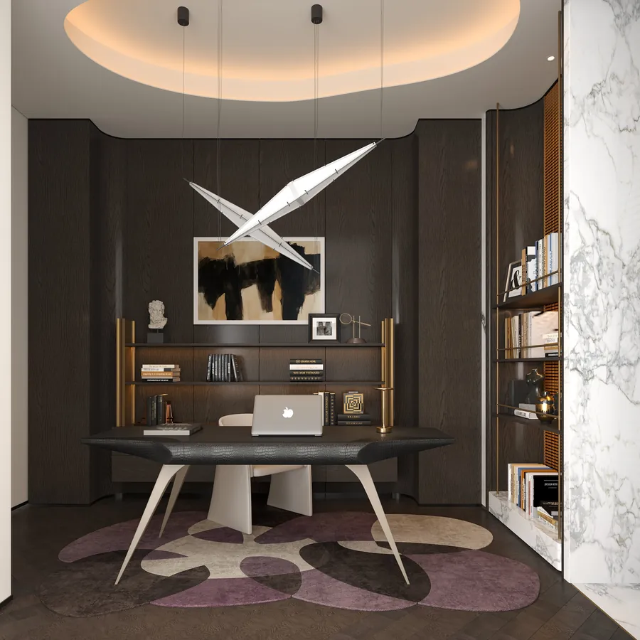 Warm Modern Villa — Home Office